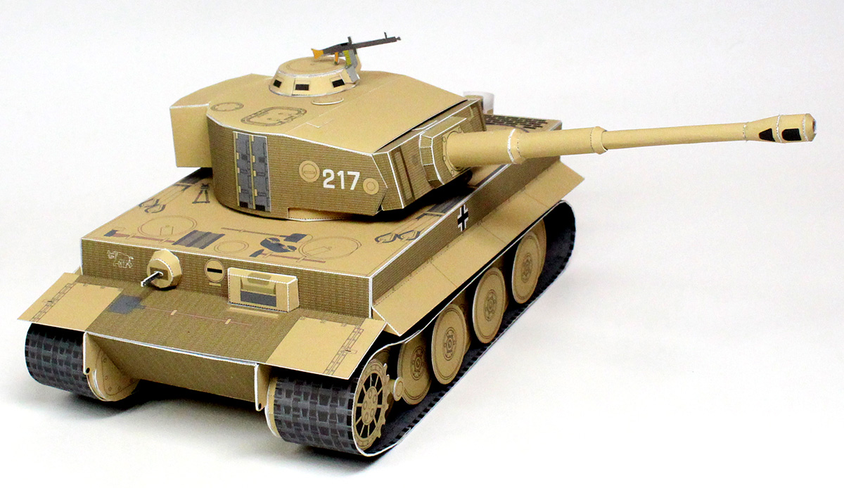 ティーガーⅠ重戦車 ペーパークラフト 別角度1